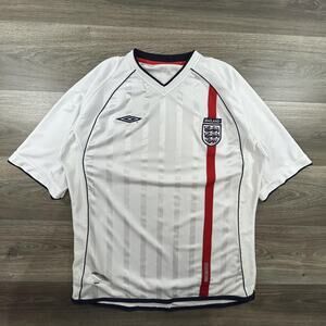 England National Team Jersey Mens Large Football Soccer Umbro Home Kit 02/03